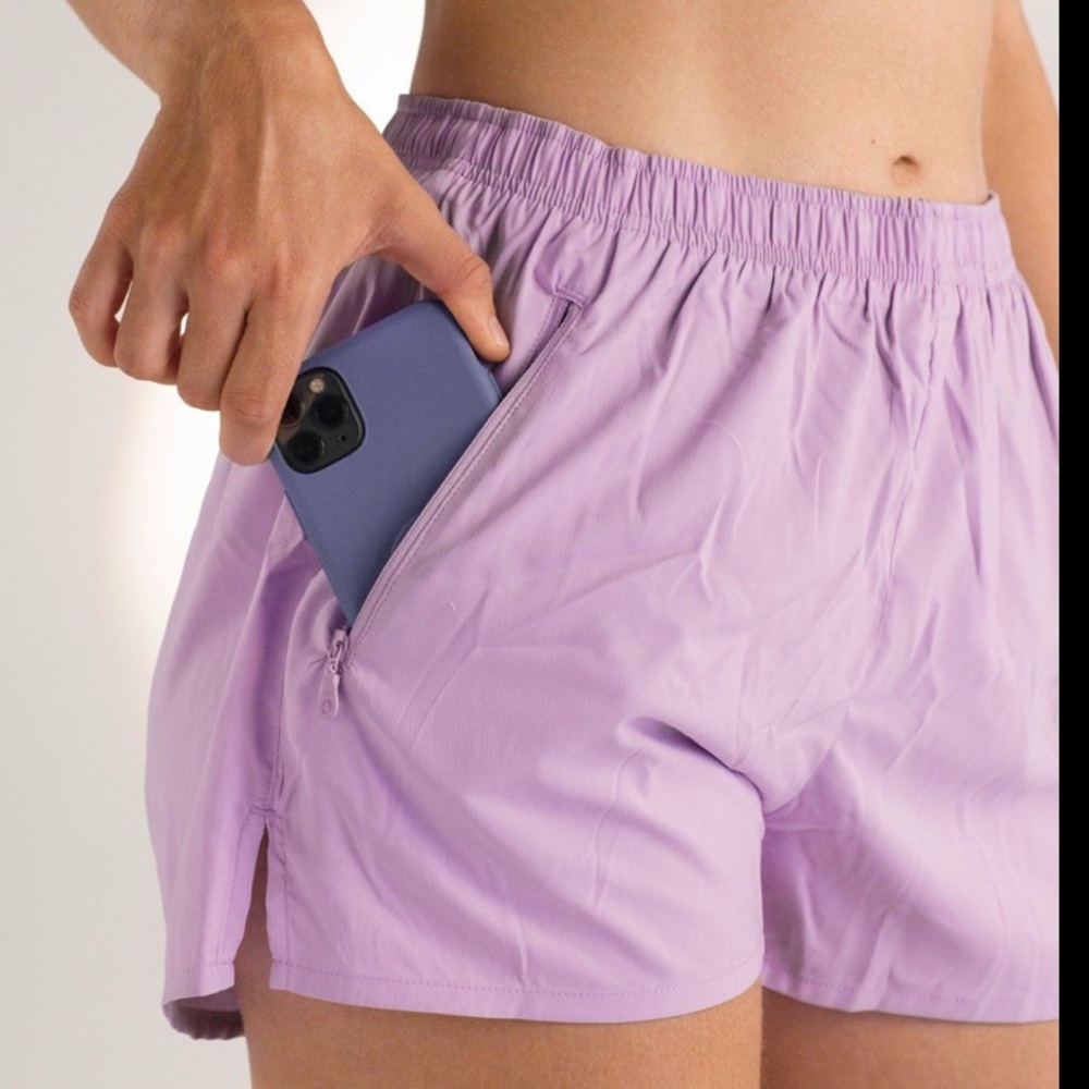 Lilac Girlfriend Collective brand new shorts